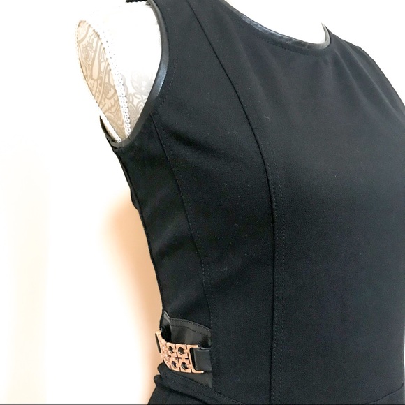 Cache Black Peplum Tank Top Vegan Leather Trim - Picture 2 of 5
